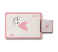 Benjamin Tate Design Placemat Coaster Set Of 12 Wood Backed In Trend Designer Artwork Pink Hearts Limited Edition Home Decor