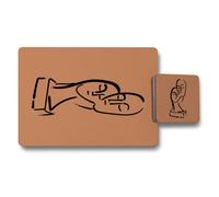 Benjamin Tate Design Placemat Coaster Set Twelve Piece Designer Artwork On Wood Backing Limited Edition Exclusive