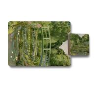 Benjamin Tate Design Placemat Coaster Set With Wood Base Designer Garden Pond Artwork Collection Exclusive