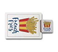 Benjamin Tate Design Placemat Coaster Set With Wood Bottom And High End Print Fries Artwork Exclusive Edition For Tabletop Decor