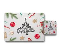 Benjamin Tate Design Placemat Coaster Set Wood Bottom Designer Christmas Collection Exclusive Edition