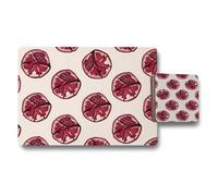 Benjamin Tate Design Pomegranate Pattern Placemat And Coaster Set Exclusive Designer Artwork Wood Backed