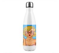 Benjamin Tate Design Pop Art Illustration Woman Paints Her Lips Designer Stainless Steel Bottle Designer Style