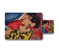 Benjamin Tate Design Pop Art Placemat And Coaster Set With Wood Base High End Print Artwork Exclusive Edition