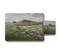Benjamin Tate Design Poppy Field Landscape Placemat And Coaster Set Home Decor