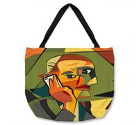 Benjamin Tate Design Portrait Cubism Art Style,man Calls On A Phone Designer Tote Bat Designer Style