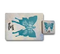 Benjamin Tate Design Punk Me Tender Designer Placemat And Coaster Set 12 Piece With Wood Bottom And Limited Edition Artwork