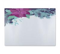 Benjamin Tate Design Purple & Blue Flowers Glass Chopping Board