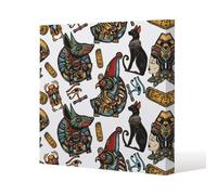 Benjamin Tate Design Queen Cleopatra. History Background Slim Style Canvas Print 75X75Cm , 15mm Slim Real Wood.