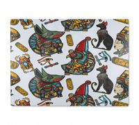 Benjamin Tate Design Queen Cleopatra History Glass Chopping Board in Natural Benjamin Tate Design Natural