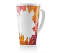Benjamin Tate Design Red Autumn Border Latte Mug, Stunning Designer Mug Fit For Any Home, Treat Yourself Or A Loved One