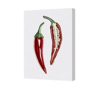 Benjamin Tate Design Red Chili Pepper Canvas Art Print Gallery Wrapped Handmade In The United Kingdom