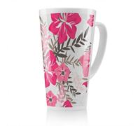 Benjamin Tate Design Red & Pink Floral Latte Mug, Stunning Designer Mug Fit For Any Home, Treat Yourself Or A Loved One