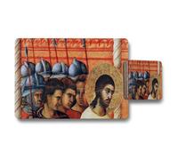 Benjamin Tate Design Religious Jesus Portrait Placemat Coaster Set With Sacred Art