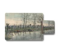 Benjamin Tate Design Riverbank Landscape Placemat And Coaster Set With Trees And Water