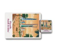 Benjamin Tate Design Riyadh Saudi Arabia Placemat Coaster Set High End Print Artwork Wood Bottom Limited Edition