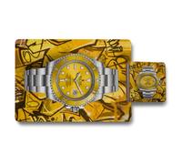 Benjamin Tate Design Rolex Motif Placemat Coaster Set Gold Theme Graffiti Art Collection Limited Edition