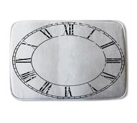 Benjamin Tate Design Roman Numeral Clock Soft Bathmat in Black Benjamin Tate Design Black