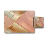 Benjamin Tate Design Rose Gold Metallic Placemat And Coaster Set Of 12 From Designer Artwork Collection Exclusive Edition