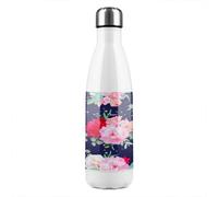 Benjamin Tate Design Roses On Navy Stainless Steel Bottle Designer Style