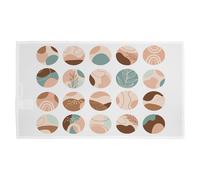 Benjamin Tate Design Round texture & floral icons in pastel colours Designer Kitchen Towel in White Benjamin Tate Design White