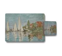 Benjamin Tate Design Sailboat Harbor Impressionist Placemat And Coaster Set