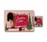 Benjamin Tate Design Santa Claus Christmas Mailbox Placemats And Coasters Set