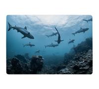 Benjamin Tate Design Schooling Grey Reef Sharks, Ningaloo Reef, Western Australia Designer Special Soft Home Rug