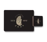 Benjamin Tate Design See You Soon Placemat Coaster Set With Wood Bottom And Designer Artwork Limited Edition