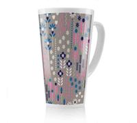 Benjamin Tate Design Selection Of Flowers In Pink Blue & White Latte Mug, Stunning Designer Mug Fit For Any Home, Treat Yourself Or A Loved One