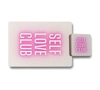 Benjamin Tate Design Self Love Club Twelve Piece Placemat Coaster Set With Wood Base And High End Designer Artwork