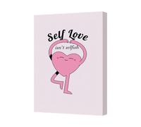 Benjamin Tate Design Self Love Isn't Selfish Pink Heart Canvas Wall Art