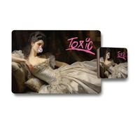 Benjamin Tate Design Set Of 12 Placemat And Coaster Toxic Art Collection On Wood Base Limited Edition Exclusive