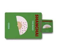 Benjamin Tate Design Shanghai The Bund Placemat And Coaster Set With Designer Artwork Limited Edition Wood Bottom