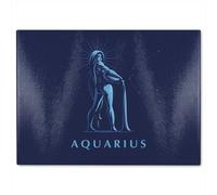 Benjamin Tate Design Sign Of The Zodiac Aquarius Dining Glass Chopping Board