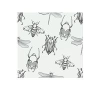 Benjamin Tate Design Sketch Of Scarab Beetle May Bug Bee & Dragonfly Splash Back in Natural Benjamin Tate Design Natural