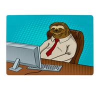 Benjamin Tate Design Sloth Animal Office Worker Pop Art Retro Designer Special Soft Home Rug