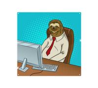 Benjamin Tate Design Sloth Animal Office Worker Pop Art Retro Designer Splash Back Designer Style