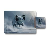 Benjamin Tate Design Spaceship Placemats And Coasters Set Snowy Ice Planet Theme