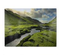 Benjamin Tate Design Spring in Scotland Valley Designer Glass Chopping Board in Natural Benjamin Tate Design Natural