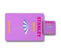 Benjamin Tate Design Stanley Beach Placemats And Coasters Set In Designer Artwork With Wood Bottom Hong Kong Edition