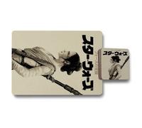 Benjamin Tate Design Star Wars Placemat And Coaster Set Vintage Artwork Beige Wood Bottom The Force Awakens Edition