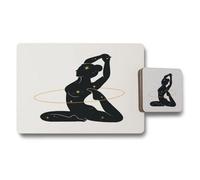Benjamin Tate Design Starry Silhouette Placemats And Coasters Set Of Twelve With Wood Bottom Premium Print Designer Artwork Limited Edition