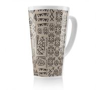 Benjamin Tate Design Striped Egyptian Theme With Ethnic And Tribal Motifs Latte Mug