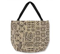 Benjamin Tate Design Striped Egyptian Theme With Ethnic And Tribal Motifs Tote Bat Designer Style