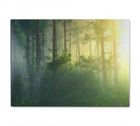 Benjamin Tate Design Sun, Trees In A Haze Of Light, Glowing Fog Among The Trees Designer Glass Chopping Board Designer Style