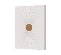 Benjamin Tate Design Sunburst Canvas Wall Art With Brown Center Minimalist Abstract Decor
