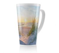 Benjamin Tate Design Sunset At The Baltic Sea Beach Designer Latte Mug, Stunning Designer Mug Fit For Any Home, Treat Yourself Or A Loved One