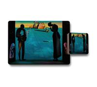 Benjamin Tate Design Surreal Art Placemat And Coaster Set With Abstract Landscape Design