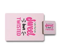 Benjamin Tate Design Sweet But Twisted Designer Placemats And Coasters Set With Wood Base Exclusive Artwork